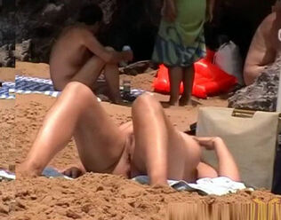 Naturist doll in her daily life in beach